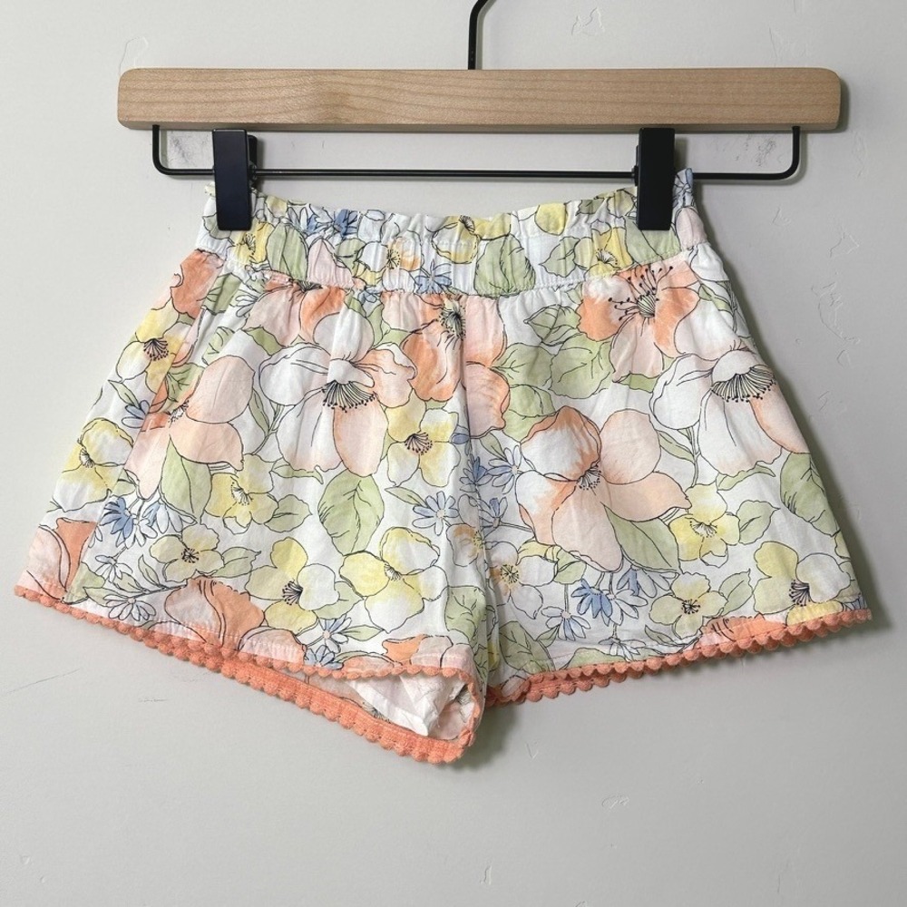 Janie and Jack Girls Floral Pom Pom Trim Shorts Size 4 103398001 Coquette Summer